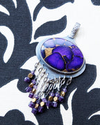 Collector sterling silver necklace with rich purple and copper tones
