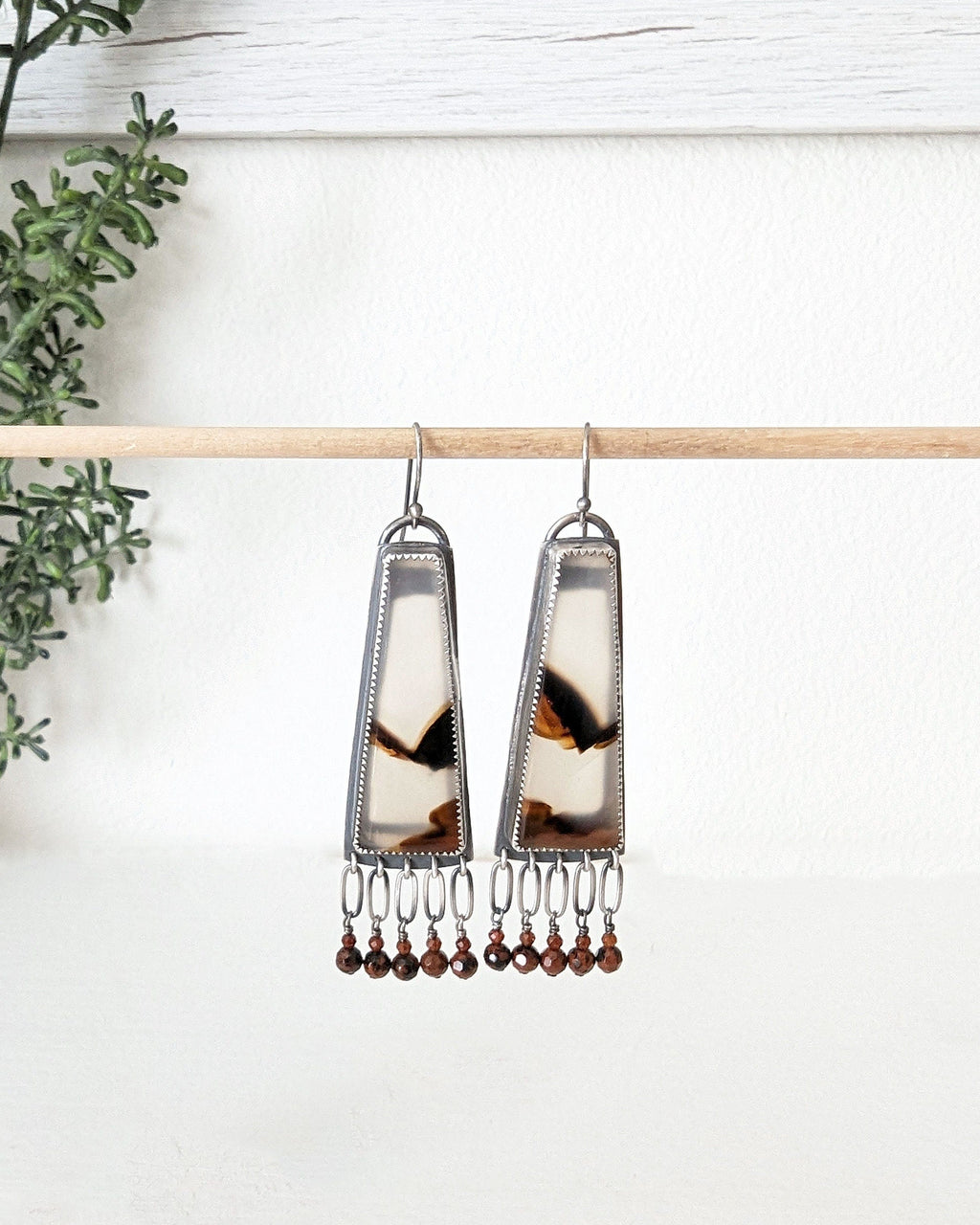 Nature inspired Montana agate gemstone earrings