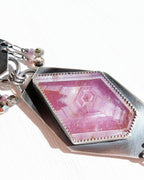 Close up of rustic ruby with crystal structure