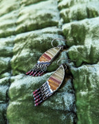 Striated green onyx artisan dangle earrings