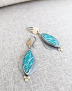Oxidized sterling silver amazonite earrings