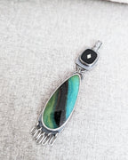 Oxidized sterling silver boho statement pendant