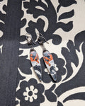 Multi color jasper chain drop earrings in oxidized sterling silver