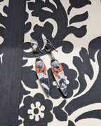 Multi color jasper chain drop earrings in oxidized sterling silver