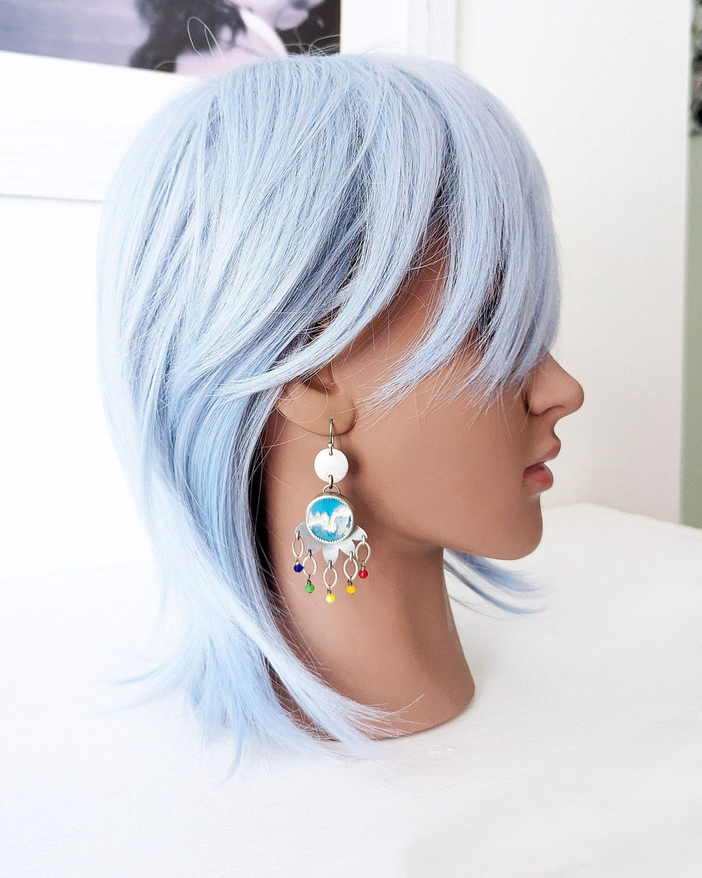 One of a kind rainbow statement earrings by Rebellenhaus