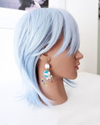 One of a kind rainbow statement earrings by Rebellenhaus