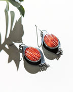 Artisan sterling silver earrings with fiery desert color palette