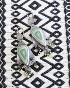 Statement imperial jasper earrings with gemstone fringe and artisan silverwork