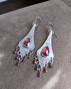 January birthstone garnet earrings with rich vintage-inspired design