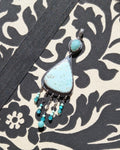 Oxidized sterling silver gemstone statement necklace