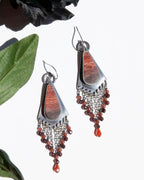 Snakeskin jasper earrings with earthy red and purple ombré