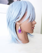 Artisan rose cut agate slice earrings handmade