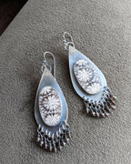 Artisan neutral gemstone earrings with smoky quartz beads
