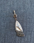 White lace agate pendant with rose cut smoky quartz bail