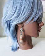 Boho artisan oxidized silver citrine earrings