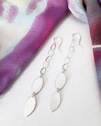 Lightweight sterling silver chain dangle earrings