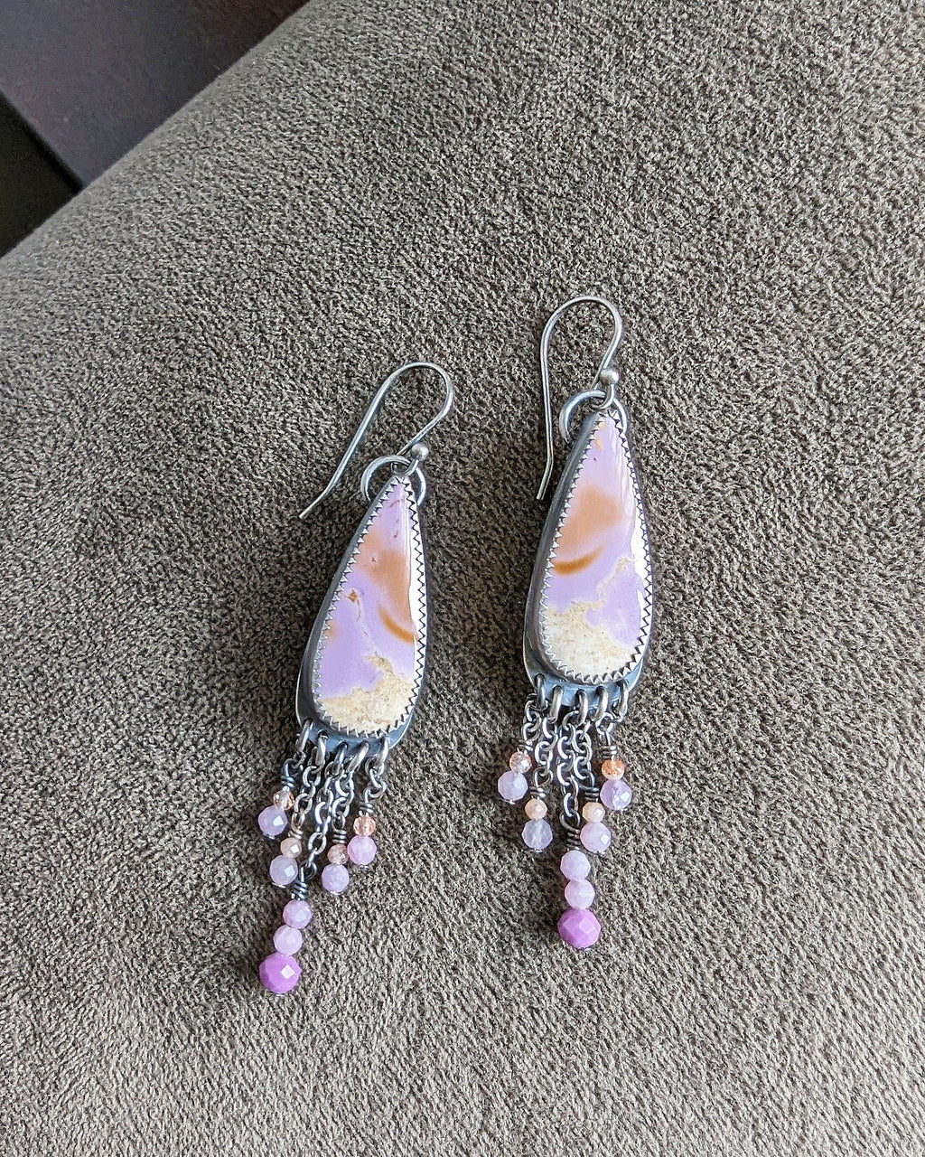 Handcrafted sterling silver phosphosiderite earrings by Rebellenhaus