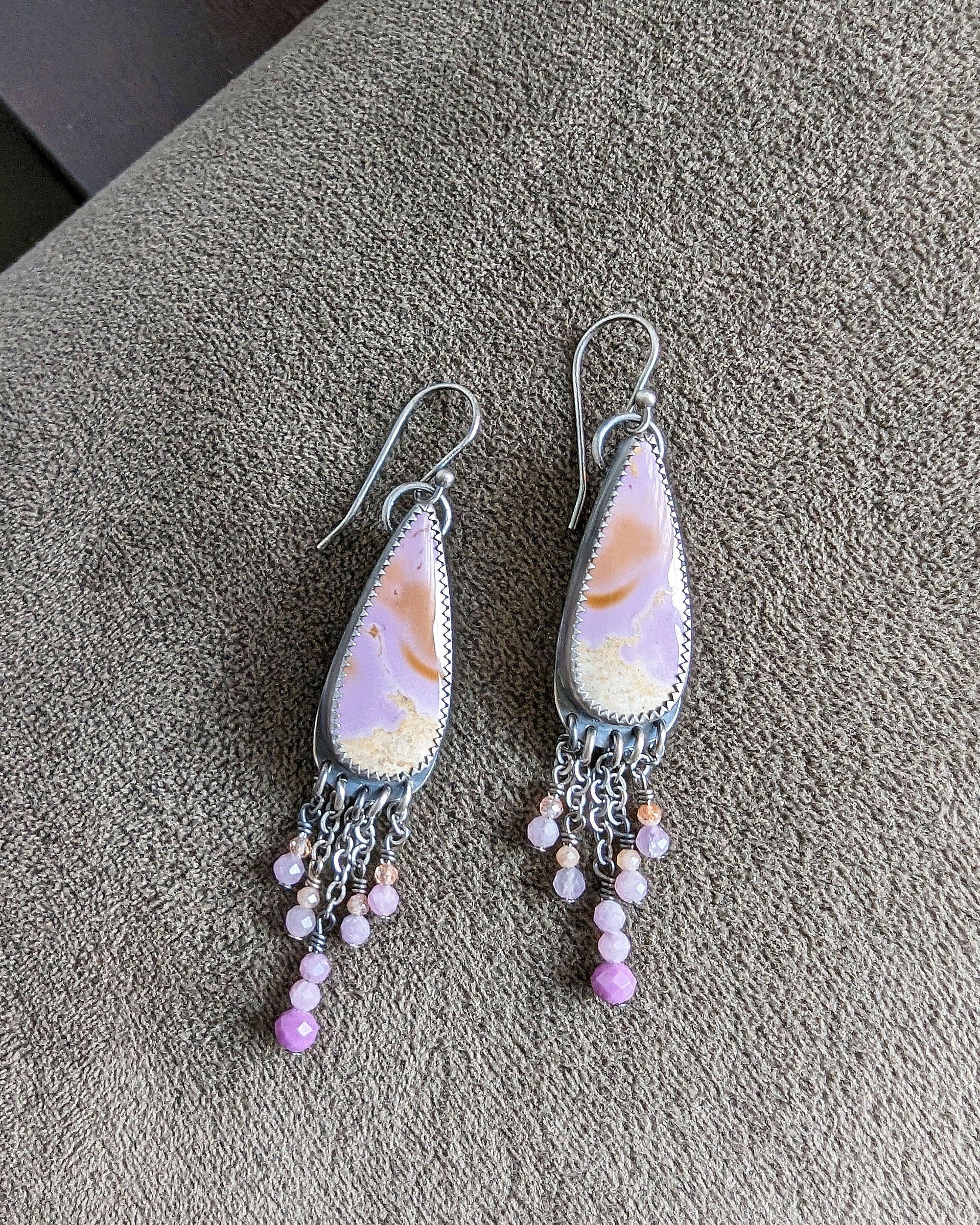 Handcrafted sterling silver phosphosiderite earrings by Rebellenhaus