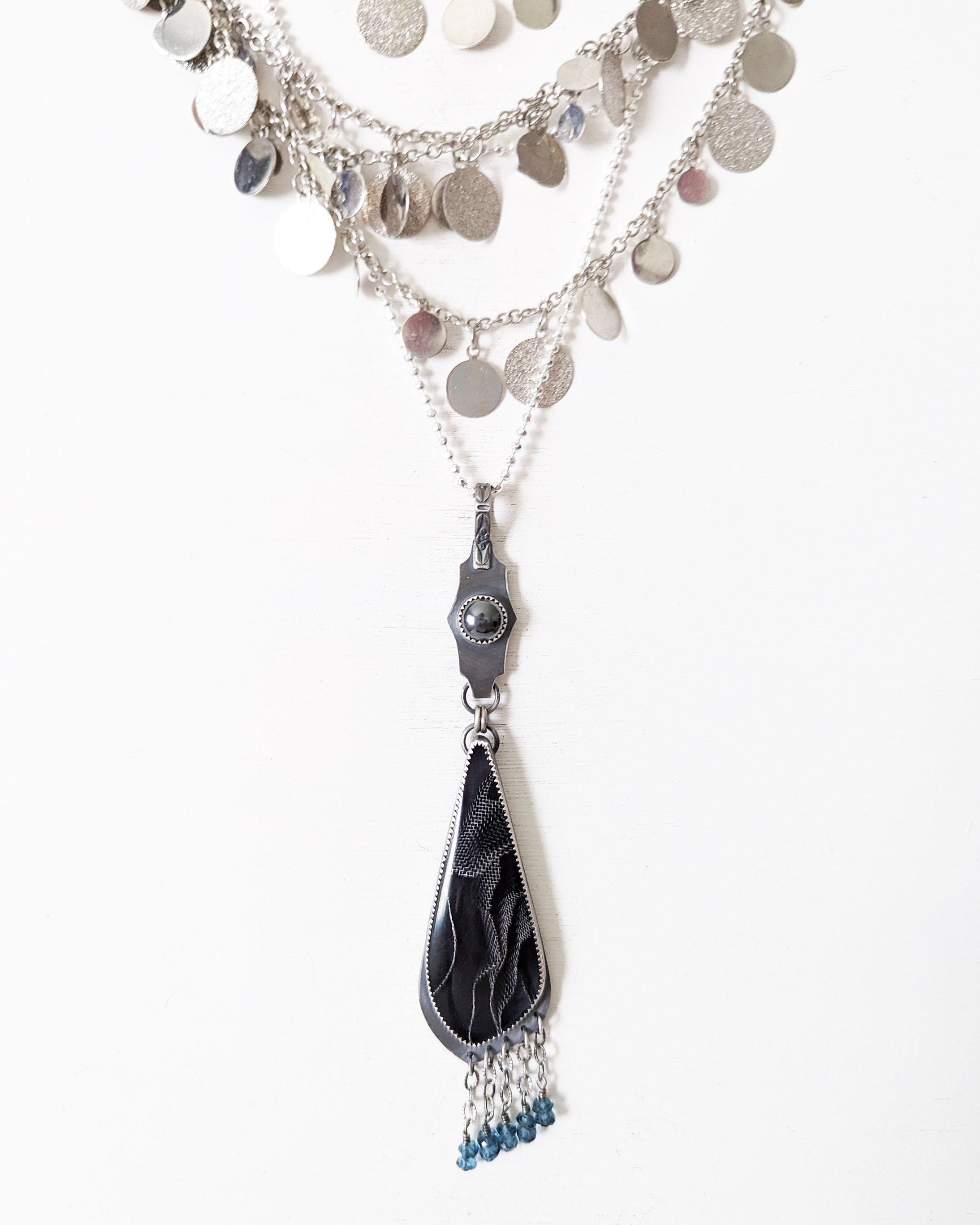 One of a kind web resin statement pendant by Rebellenhaus