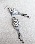 Black spinel beaded fringe with subtle sparkle