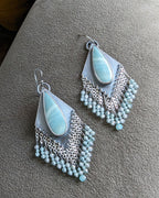 Boho luxe imperial jasper artisan earrings