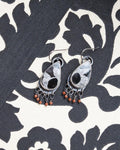 Septarian fossil teardrop earrings in oxidized sterling silver
