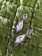 Rocker glam statement earrings with black spinel sparkle