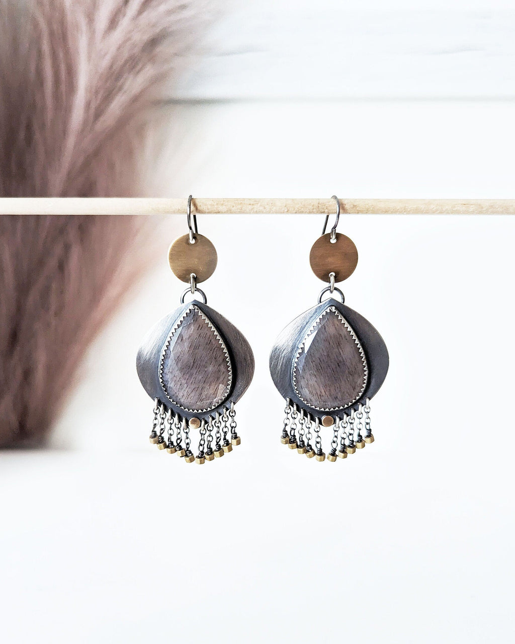 Mystical moonstone earrings glowing with soft adularescence