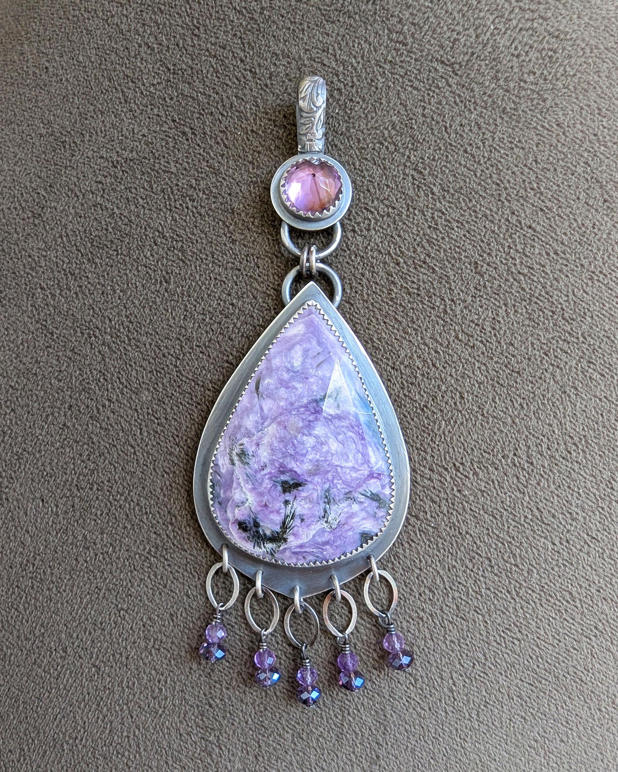 Artisan violet gemstone pendant by Rebellenhaus