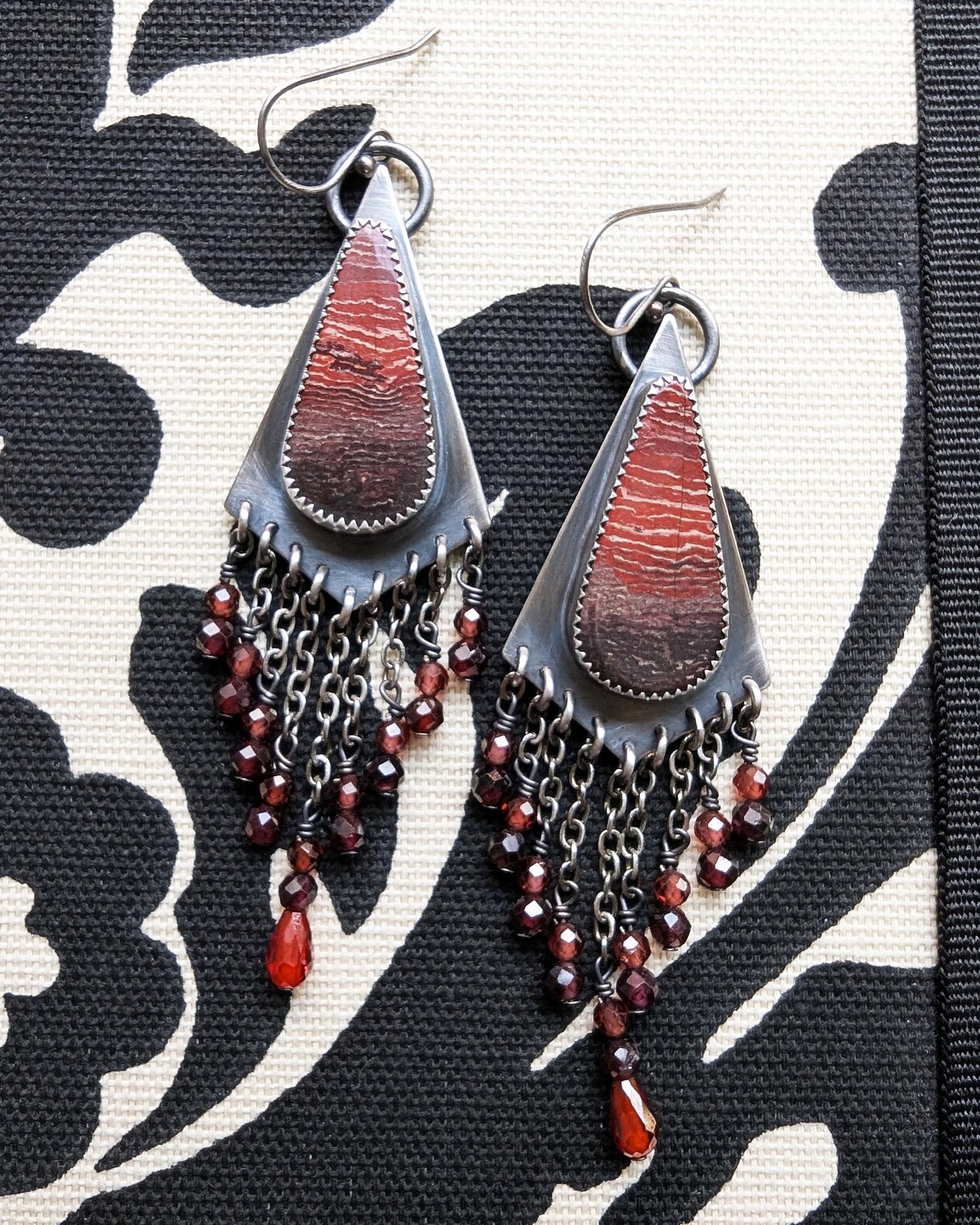 Bohemian southwestern statement earrings with desert tones