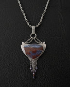 Collector gemstone pendant with dramatic evening-ready palette on chain (not included)