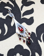 Art Nouveau inspired sterling silver necklace with garnet center