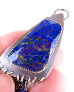close up of rose cut lapis lazuli stone
