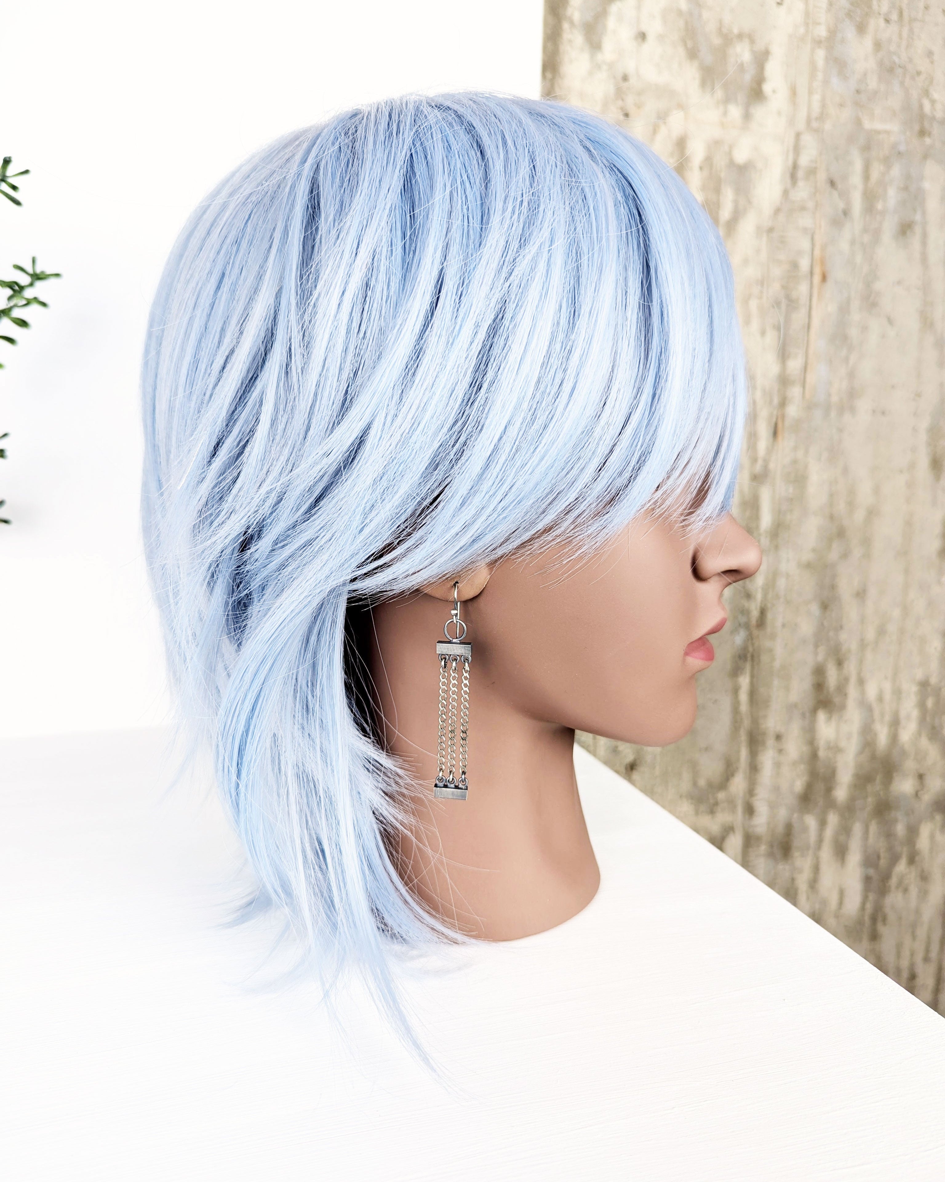 geometric handcrafted silver earrings with forged bars