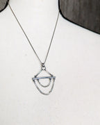 handcrafted silver pendant with forged bar and oxidized finish chain not included