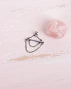 contemporary sterling silver statement pendant with chain details