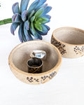 Set of two handmade stoneware jewelry dishes with hand-painted Colorado aspen tree designs.