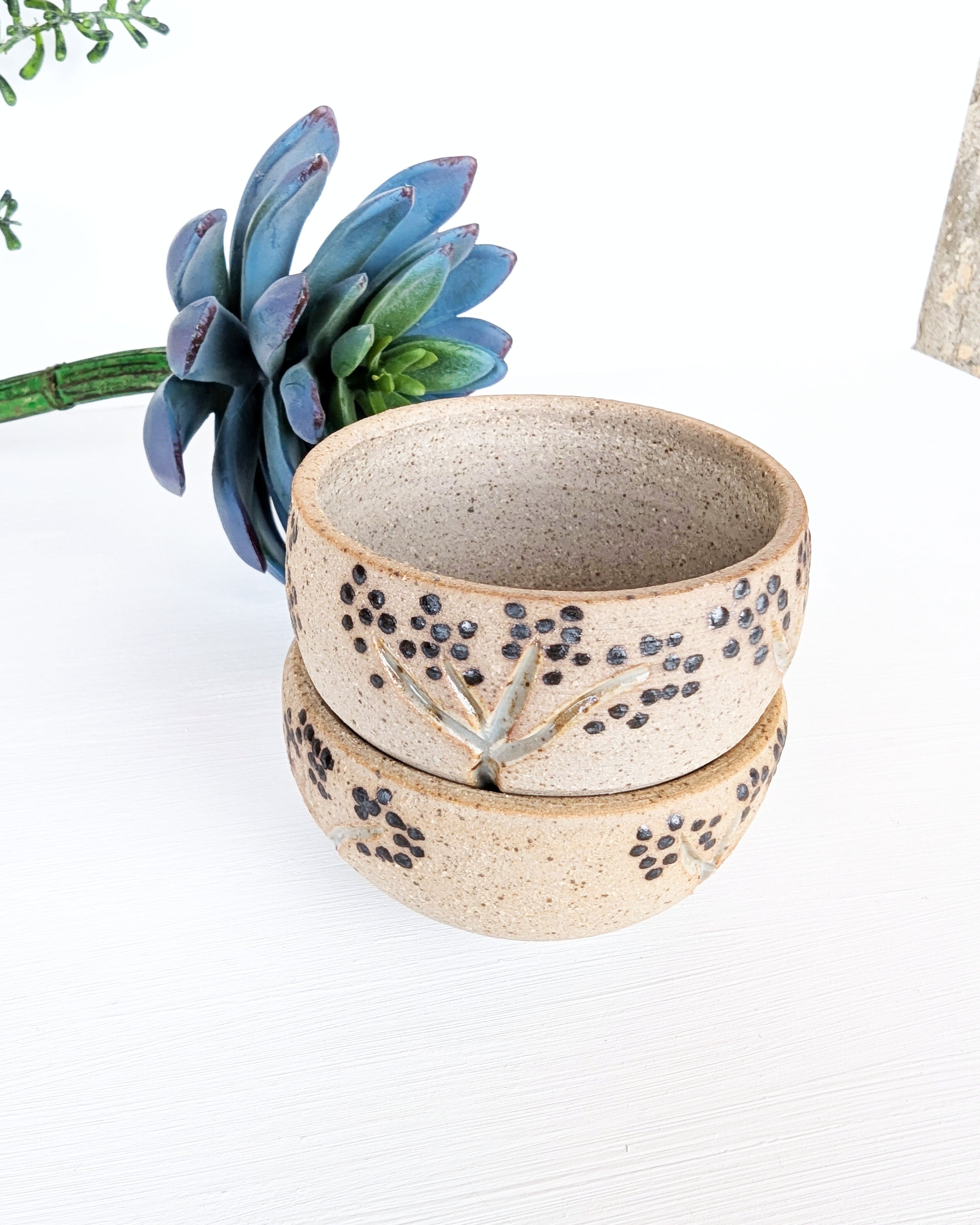 One-of-a-kind artisan stoneware trinket dishes inspired by quaking aspens and handcrafted in Colorado.