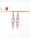 Phosphosiderite teardrop earrings in oxidized sterling silver