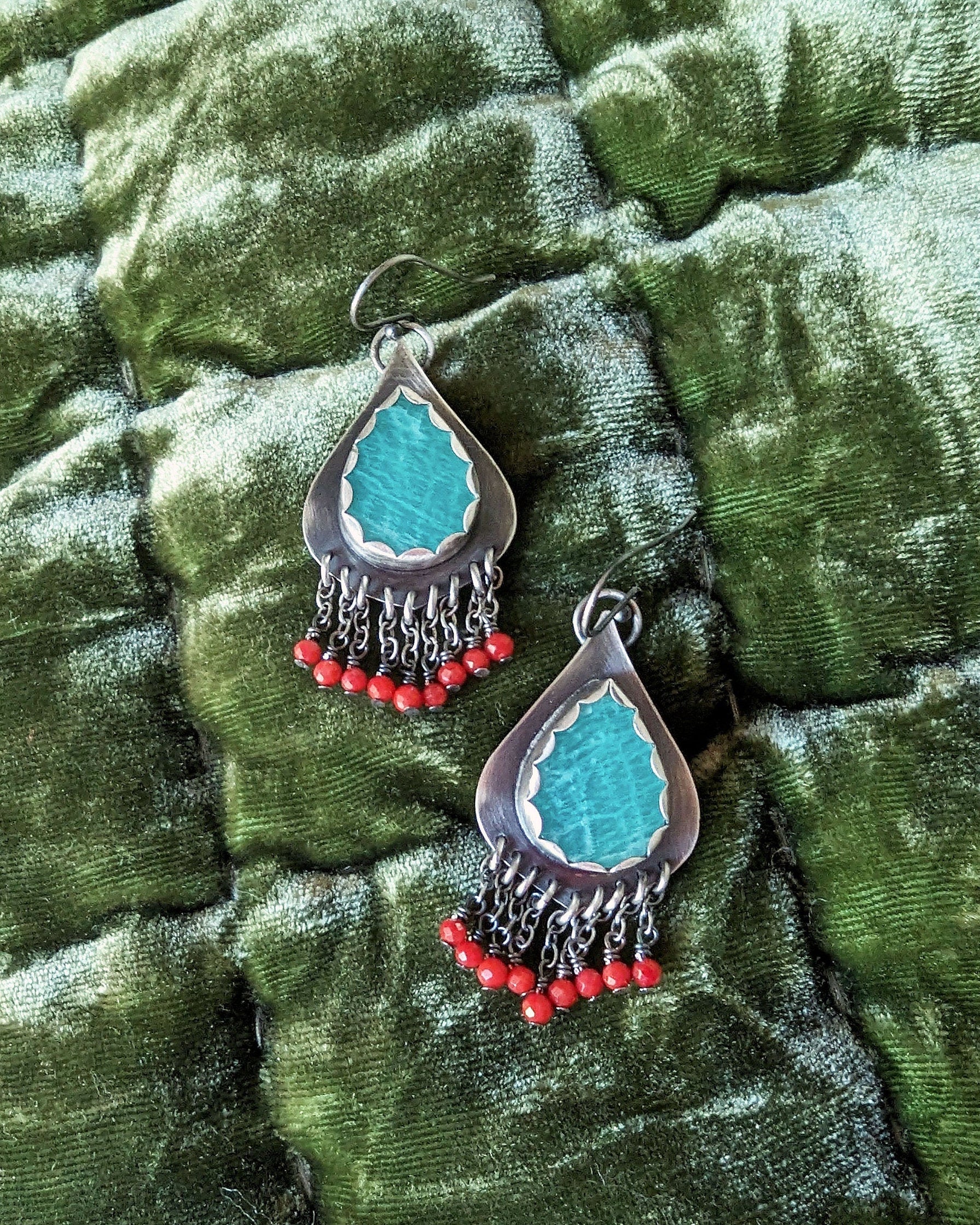Artisan sterling silver earrings with playful ledge silhouette
