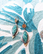 Turquoise and white amazonite artisan earrings