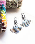 Southwestern mixed metal earrings in sterling silver and brass