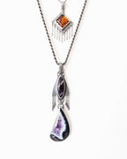 Turkish agate drop with natural amethyst crystal inclusion