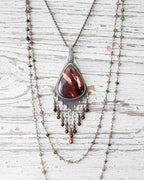 Burgundy and cream jasper stone with natural desert pattern