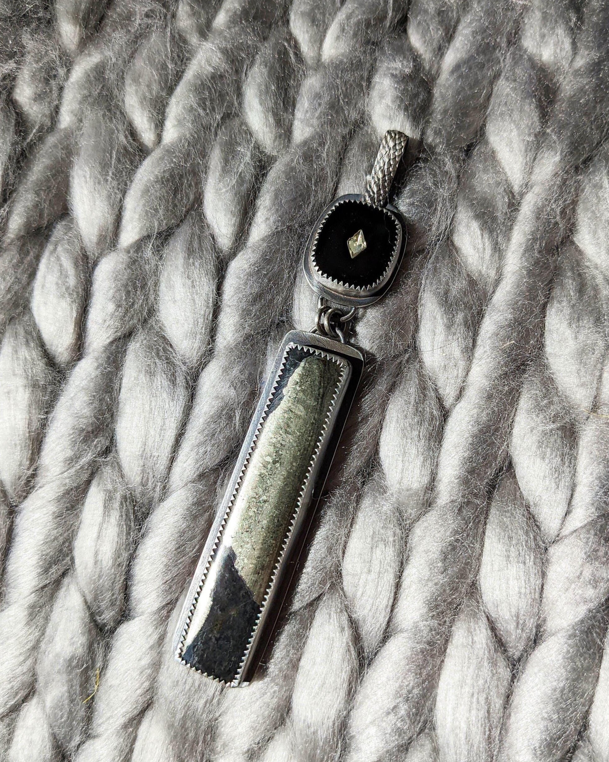 Art Deco inspired black and gold statement pendant