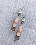 Handcrafted citrine and agate earrings by Rebellenhaus