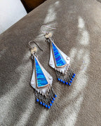 Bold blue statement gemstone earrings