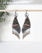 Boho chic sterling silver earrings with colorful tourmaline beads