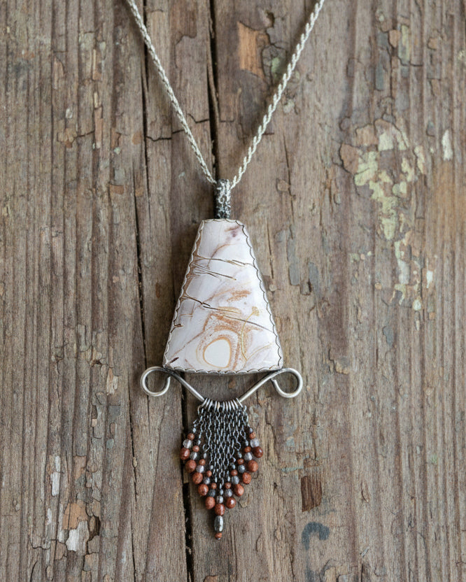 Chunky filigree oxidized sterling silver statement necklace