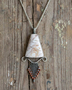 Chunky filigree oxidized sterling silver statement necklace